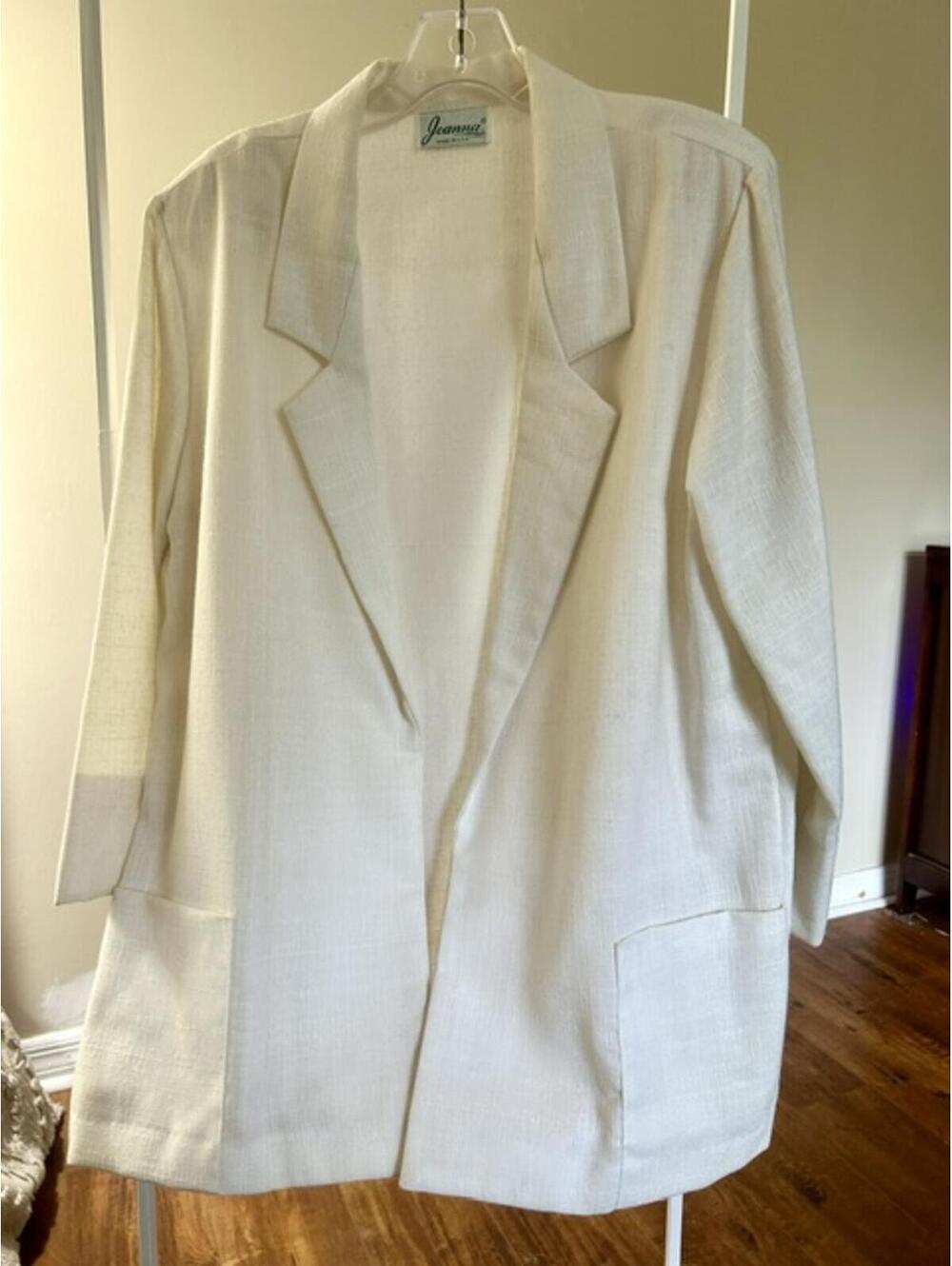 Joanna White Blazer Jacket Made in USA